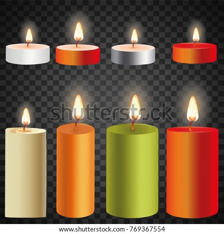 Vector Candle Fire Animation On Transparent Stock Vector 485461885