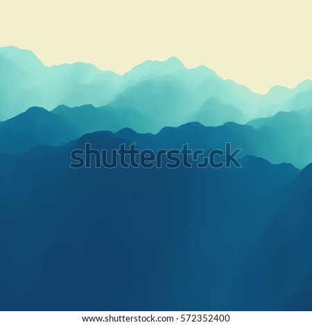 Mountain Landscape. Mountainous Terrain. Vector Illustration. Abstract Background.