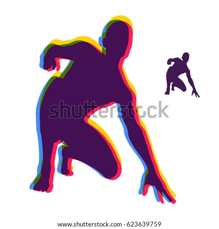 Athlete Starting Position Ready Start Race Stock Vector 623639759 ...