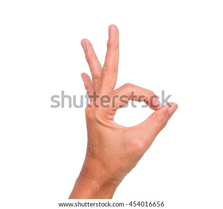 Hand Sign 2 Fingers Round Meaning Stock Photo 454016656 - Shutterstock