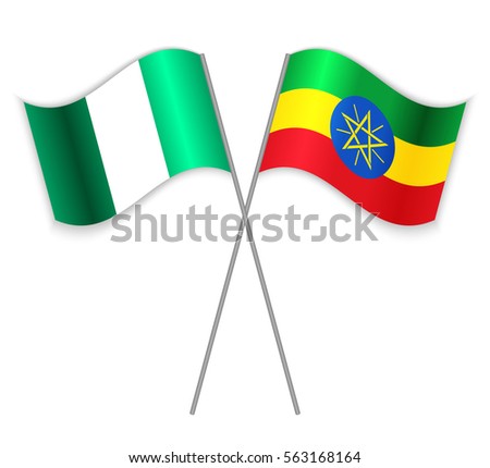 Nigerian Ghanaian Crossed Flags Nigeria Combined Stock ...