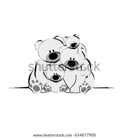 Funny Bear Family With Papa Mama And Two Kids Funny Bear Family With Papa Mama And Two Kids