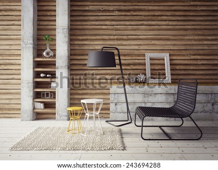 3d render. modern interior room with a beautyful furniture.