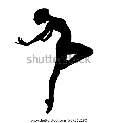 Ballerina Silhouette On White Background Vector Stock Vector (Royalty ...