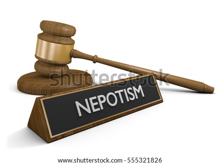 Nepotism laws against favoring friends and relatives for jobs and business advantages, 3D rendering