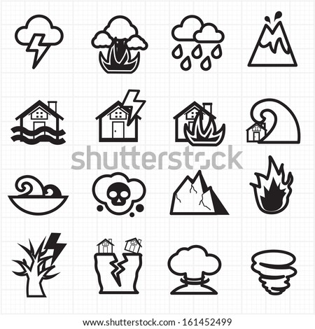 Natural Disaster Icons Vector Stock Vector 161452499 - Shutterstock