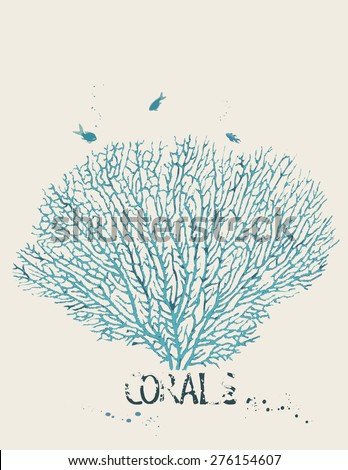 Vector illustration of a fan coral