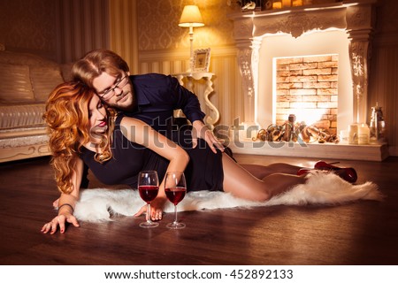 Couple Fireplace Stock Images Royalty-Free Images & Vectors | Shutterstock