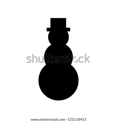 stock vector snowman in a top hat silhouette 522118453
