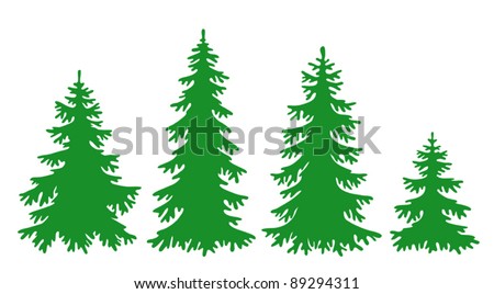 Silhouettes Firtrees Vector Format Eps 8 Stock Vector (Royalty Free