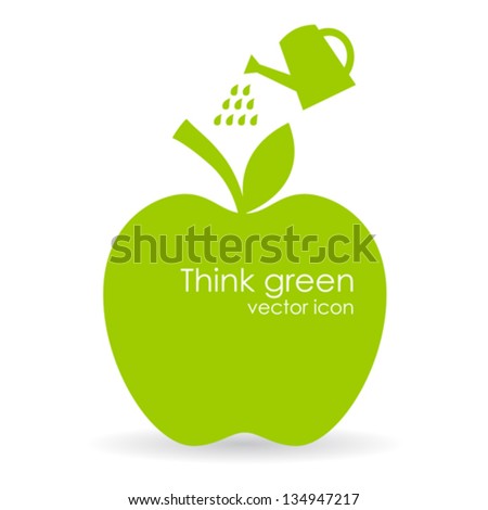 Vector apple illustration, growth symbol