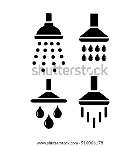 Shower Bath Vector Icon On White Stock Vector 523876228 - Shutterstock