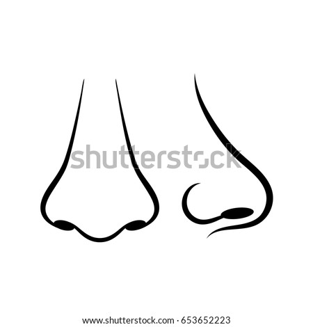 Human Nose Vector Icon On White Stock Vector 653652223 - Shutterstock