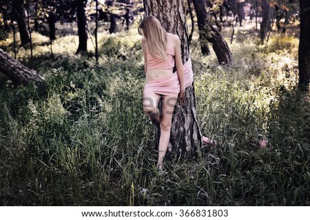 Tied Naked To A Tree 29