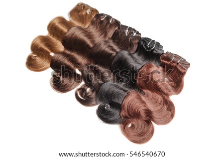 Various colors of clip in body wave human hair extensions