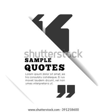 Quote Blank Template On White Background Stock Vector 391258600  Shutterstock