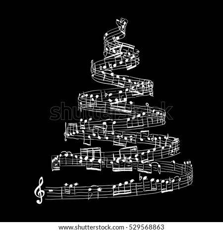 Christmas Tree Music Notes Stock Vector 529568863 