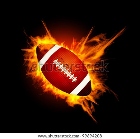 Realistic American Football Fire Illustration On Stock Vector 84862858 ...