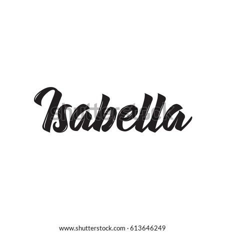 Isabella Text Design Vector Calligraphy Typography Stock Vector ...