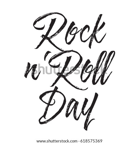 Rocknroll Day Text Design Vector Calligraphy Stock Vector 618575369 ...