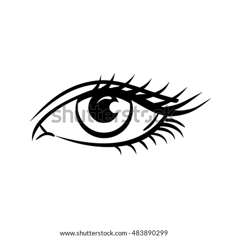 Eye on white background woman eye the eye logo eyes art human Eye on white background woman eye the eye logo eyes art human