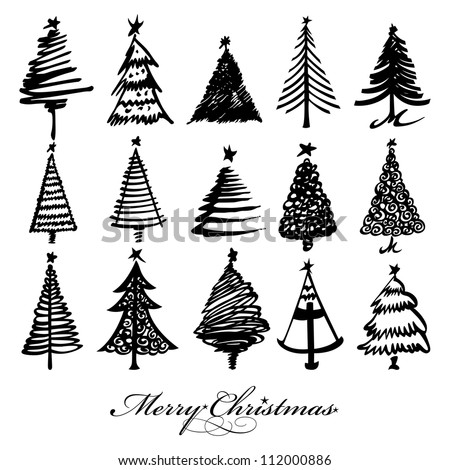 Vector Christmas Tree Design Set Stock Vector 112000886 - Shutterstock