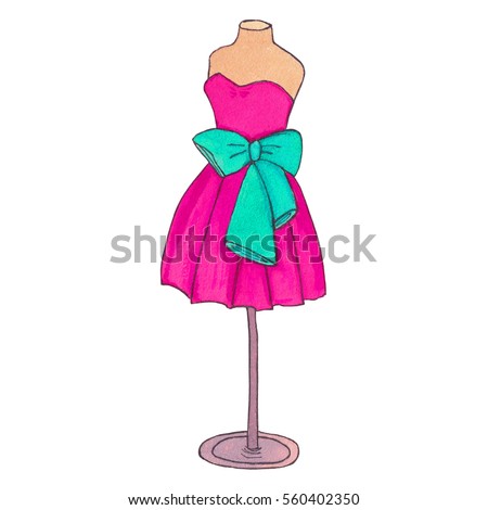 Ball Gown Pink Mannequin Hand Drawing Stock Vector 435635221 - Shutterstock