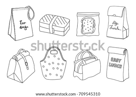 Various Lunch Boxes Lunch Bags Set Stock Vector Royalty Free Various Lunch Boxes Lunch Bags Set Stock Vector Royalty Free