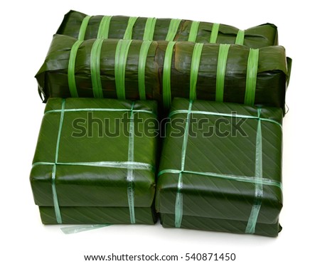 Vietnamese Chung Cake isolated on white background