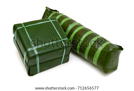 Vietnamese Chung Cake isolated on white background