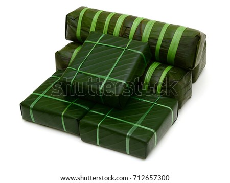 Vietnamese Chung Cake isolated on white background