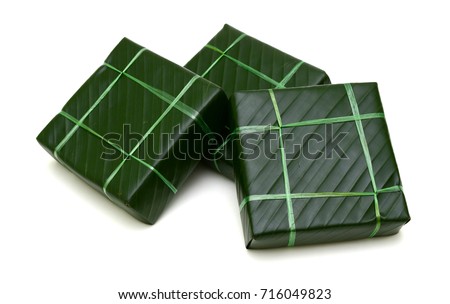 Vietnamese Chung Cake isolated on white background