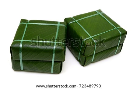 Vietnamese Chung Cake isolated on white background