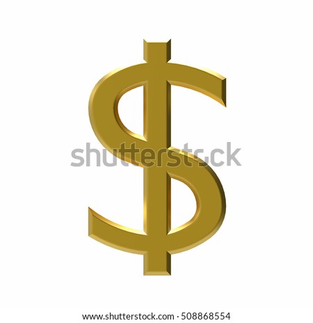 Golden Dollar Sign Isolated On White Stock Vector 428130556 - Shutterstock