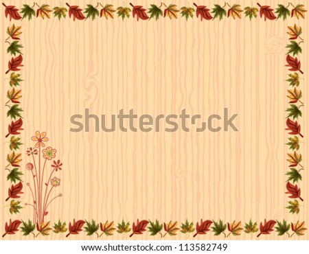 Autumn Greeting Card Leaves Border Floral Stock Vector ...