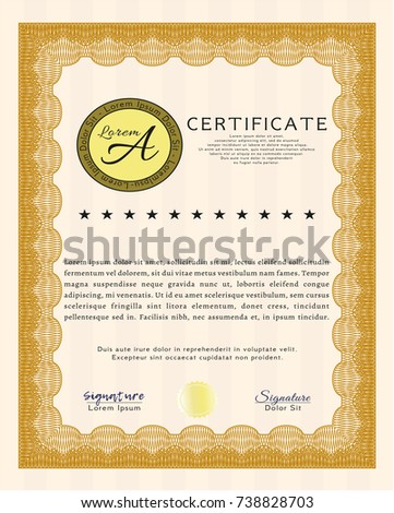 orange certificate template with complex background perfect design customizable easy to edit - Stem Certificate Template orange certificate template with complex background perfect design customizable easy to edit - Stem Certificate Template