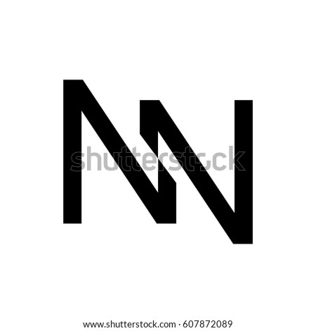 letter nn black color logo vector stock vector 607872089 shutterstock black letter n