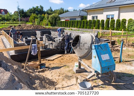 Building house foundation images