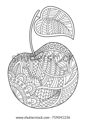 Download Outlined Zentangle Antistress Coloring Page Apple Stock ...