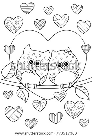Vector Valentines Day Doodle Coloring Book Stock Vector 793517383 ... Vector Valentines Day Doodle Coloring Book Stock Vector 793517383 ...