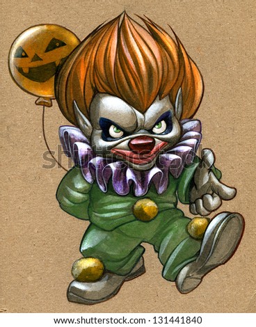 Evil clown - stock photo
