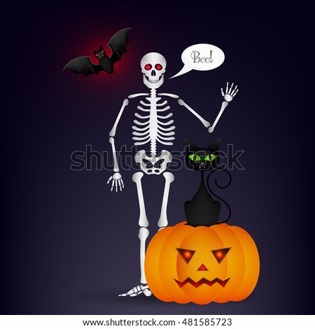 halloween night background with full moon cute dancing skeletons and bats halloween vector illustration - Dancing Halloween halloween night background with full moon cute dancing skeletons and bats halloween vector illustration - Dancing Halloween