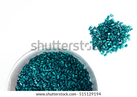 plastic granules close up for holding,Colorful plastic granules with white background.