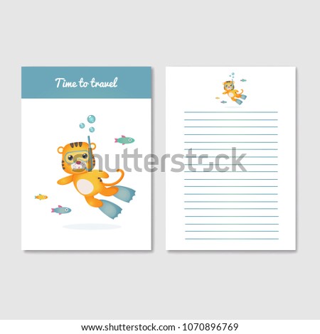 template design diary notebook workbook postcard stock vector