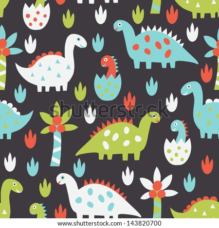 Dinosaur Seamless Pattern Stock Vector 140069248 - Shutterstock