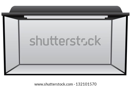 Plastic or glass plastic container for use as a terrarium or aquarium. Vector illustration.