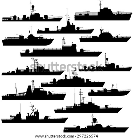 Vector Silhouettes Battleships Stock Vector 13038481 - Shutterstock