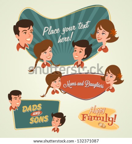 Retro family emblems