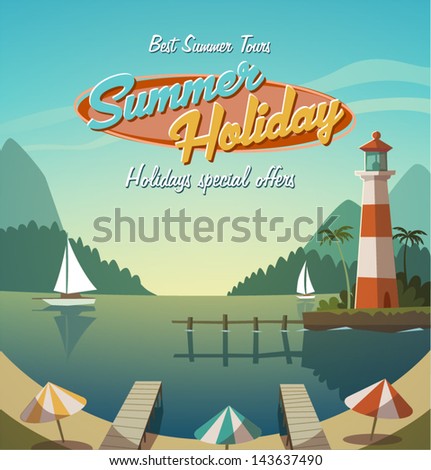 Summer holiday. Retro bacground