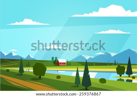 Natural landscape. Vector illustration.